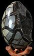 Septarian Dragon Egg Geode - Black Crystals #55712-1